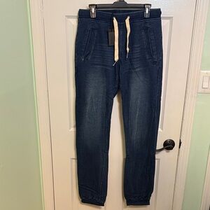 Faux denim sweatpants joggers